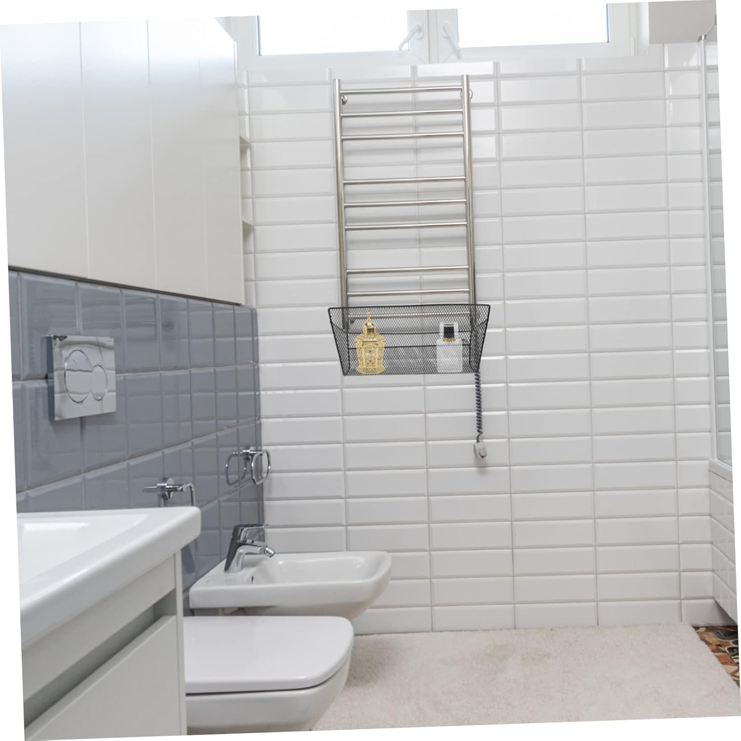 SECFOU 2pcs Multi-function Hanging Wire Basket for Storage Iron Design for Home Dormitory and Office Organization Accessory for Bedroom Kitchen and Bathroom