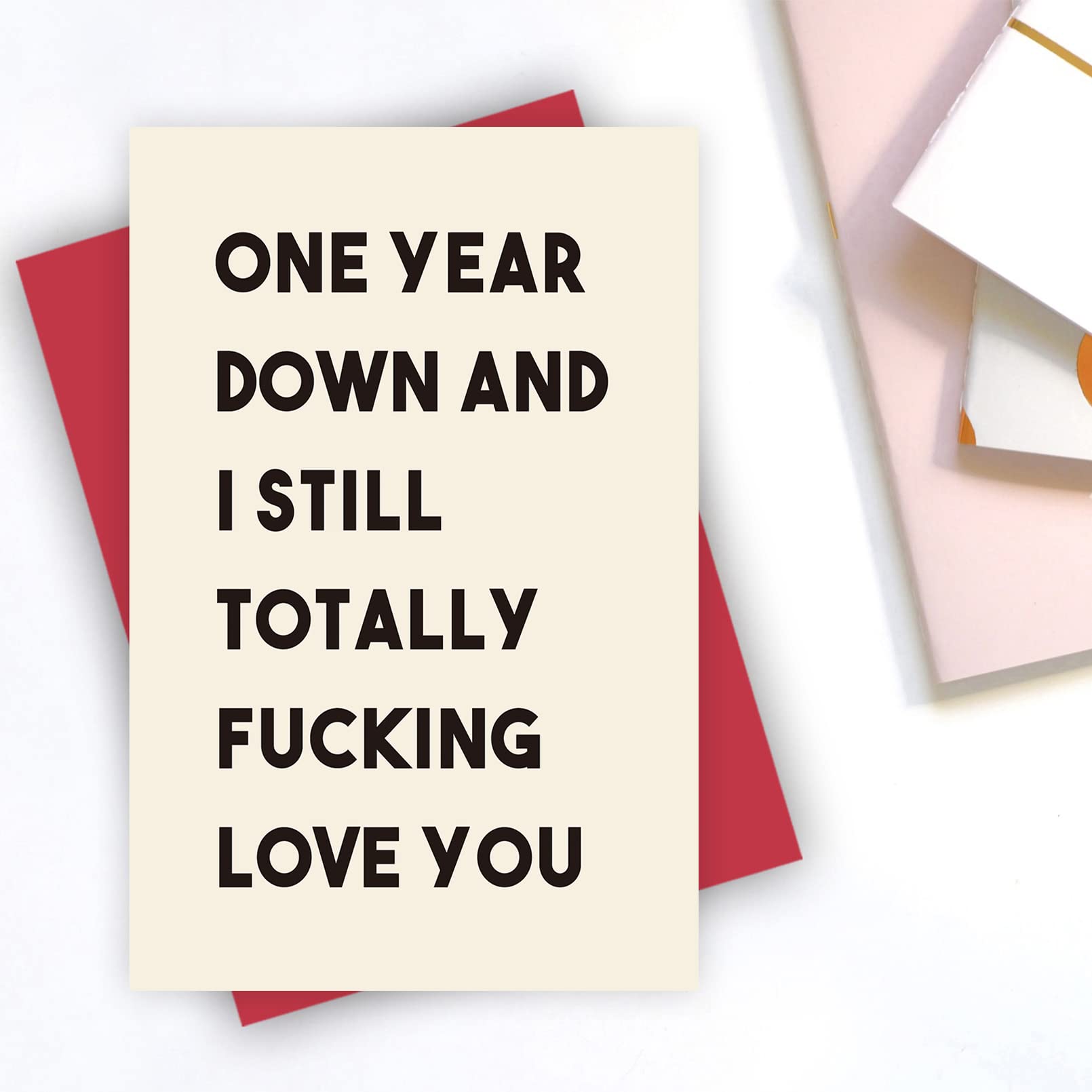 Alzombi 1st Anniversary Card, One Year Dating Wedding Card for Him or Her, One Year Down I Still Love You 1