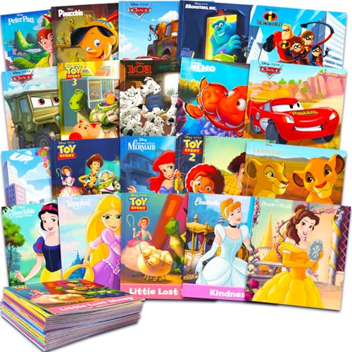 Image of Disney Story Books Collection Set for Toddlers, Kids 3-5 - Bundle of 20 Disney and Pixar Books for Boys, Girls Featuring Cars, Toy Story, Princess, More | Bulk Disney Board Books for Kids