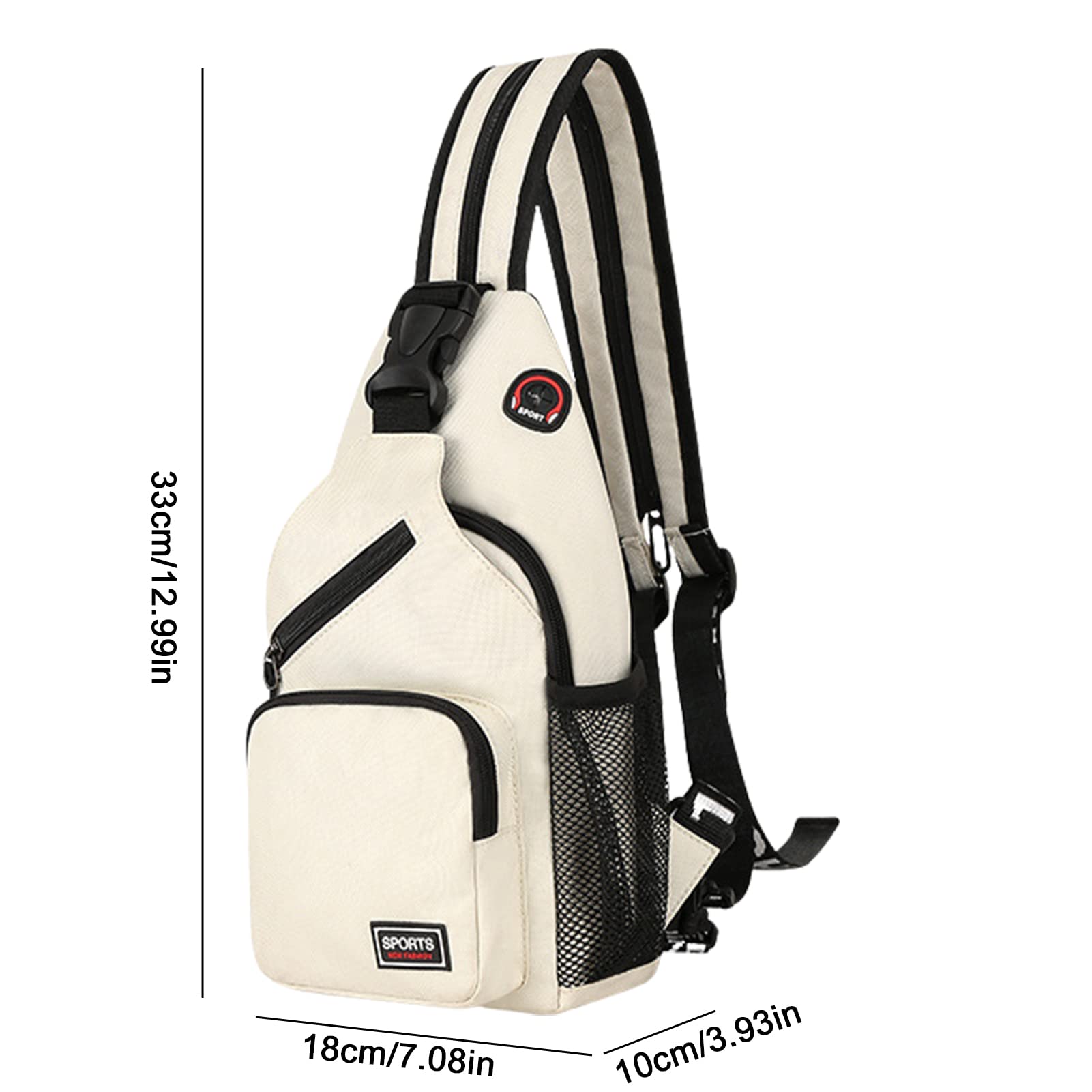 Sac de Poitrine Petit Sacs à Dos avec Trou Femme Homme pour écouteurs Sac à Bandoulière Fille Sacoche Bandouliere Sling Bag pour la Randonnée Vélo Camping