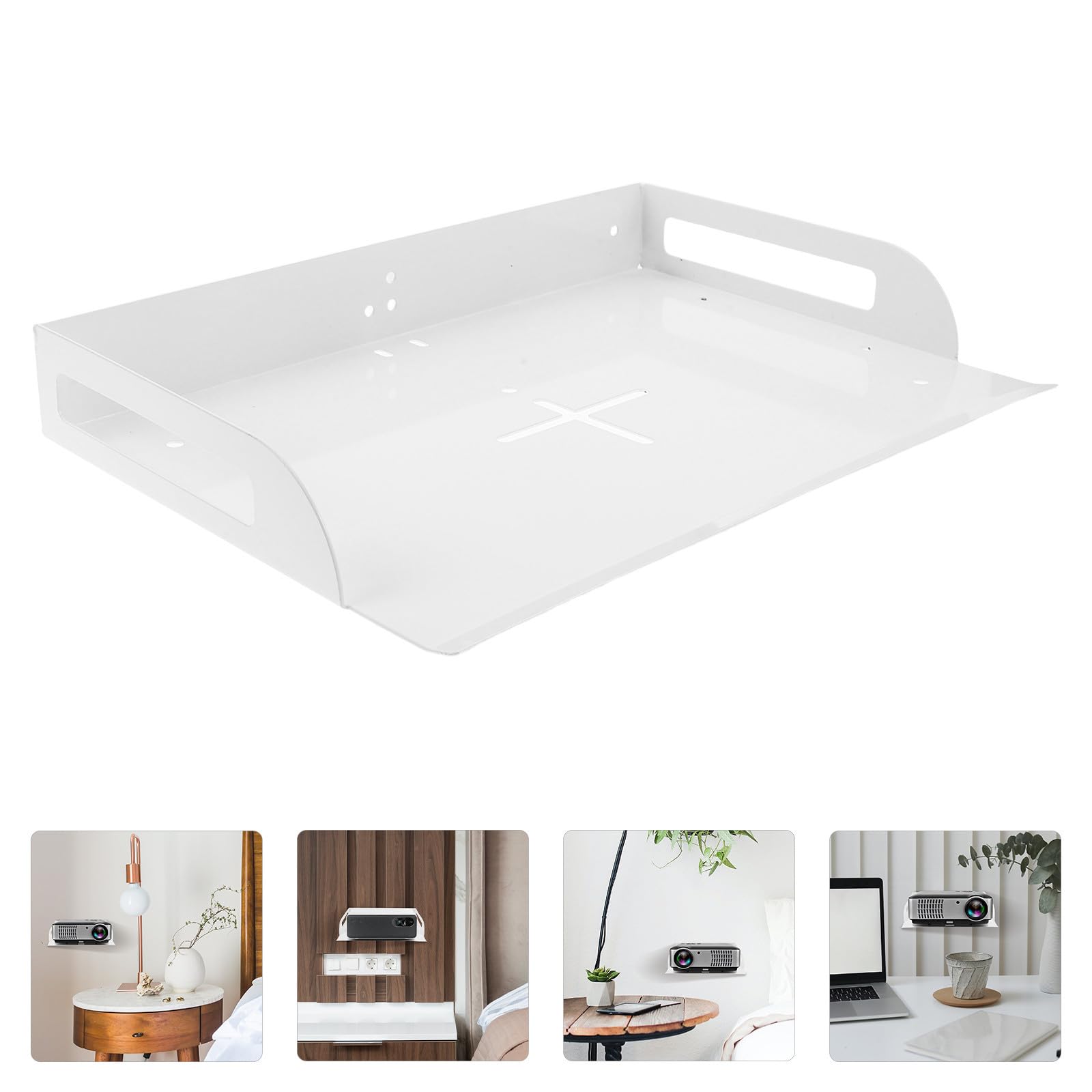 TOYANDONA Soporte Fácil de Carga para Presentaciones Capacidad de para y Alta Instalación Pared Metal Blanco Proyector Cámara de Negocios y Oficina