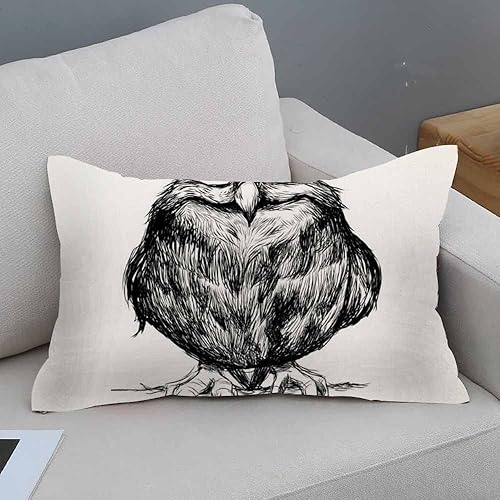 Miniatura 2 de Fundas de almohada con diseño de búho, funda de almohada para decoración del hogar, 12 x 20 pulgadas