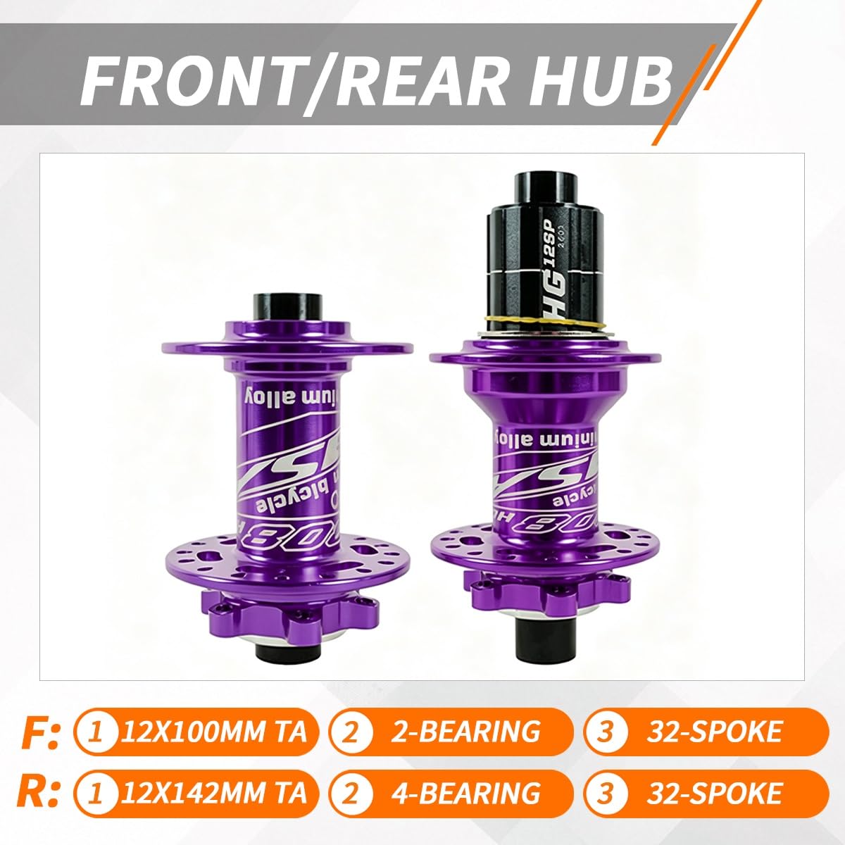 Set Di Ruote For Mountain Bike 26"/27.5"/29" Freno A Disco 12*100/12*142mm | Adatto A Pneumatici 1,75-2,8", For Cassette A 7/12 Velocità, 120 Scatti, Perno Passante, HG Mozzo