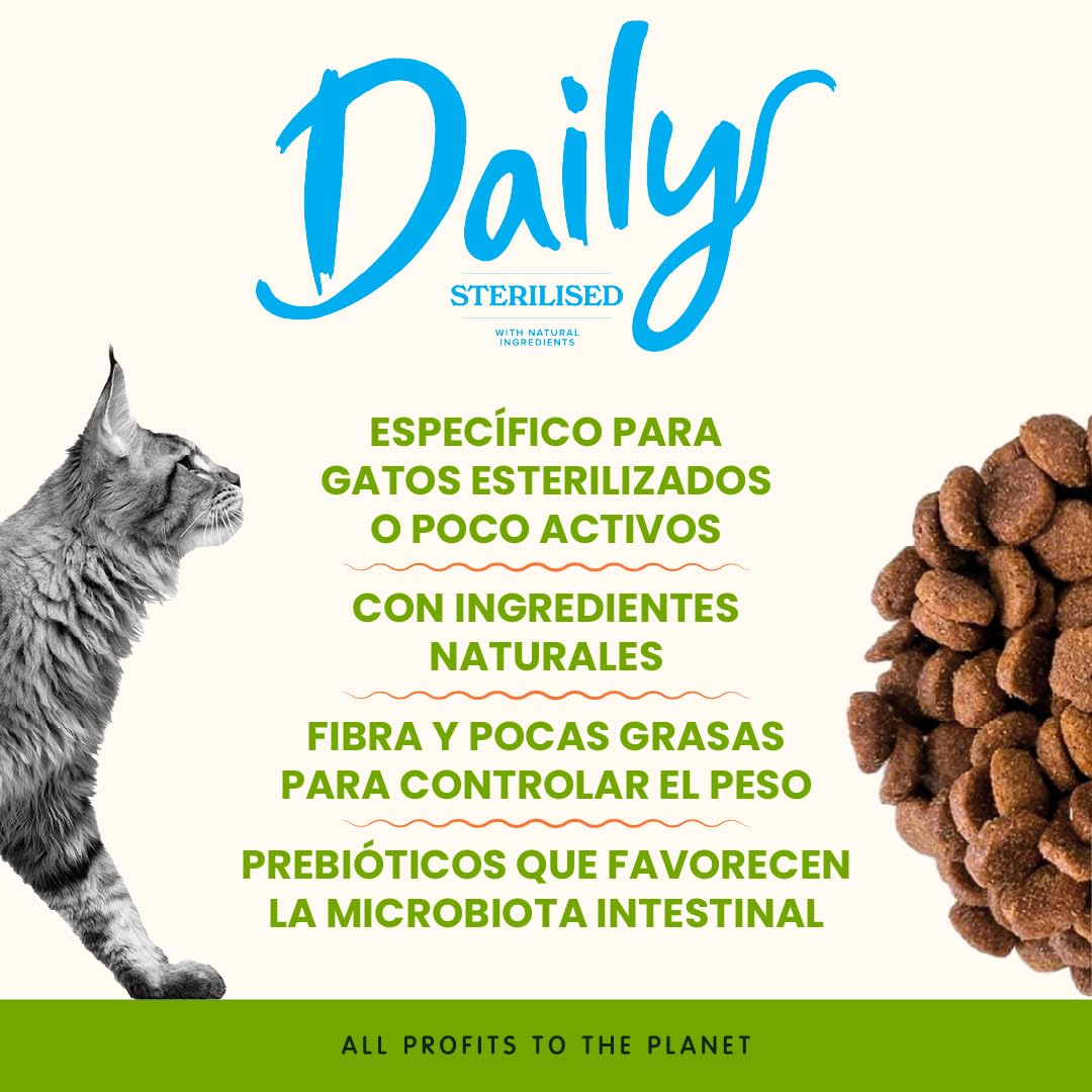 Almo Nature Daily Sterilised - Pienso Seco para Gatos Esterilizados - Pollo - Saco da 12 kg