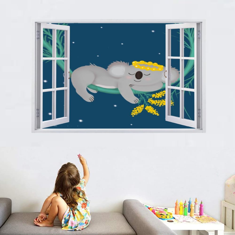 Pegatinas De Decoración De Pared 3D Roto Animal Pegatina De Pared Animales De Dibujos Animados Tatuaje De Pared Para Decoración De Pared De Guardería, Sala De Estar, Decoración Del Hogar 120x80cm