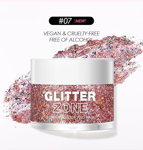 Miniatura 2 de Gel holográfico con purpurina corporal  Grado cosmético, purpurina de maquillaje de Halloween para cara, cuerpo y cabello, seguro y fácil de usar,