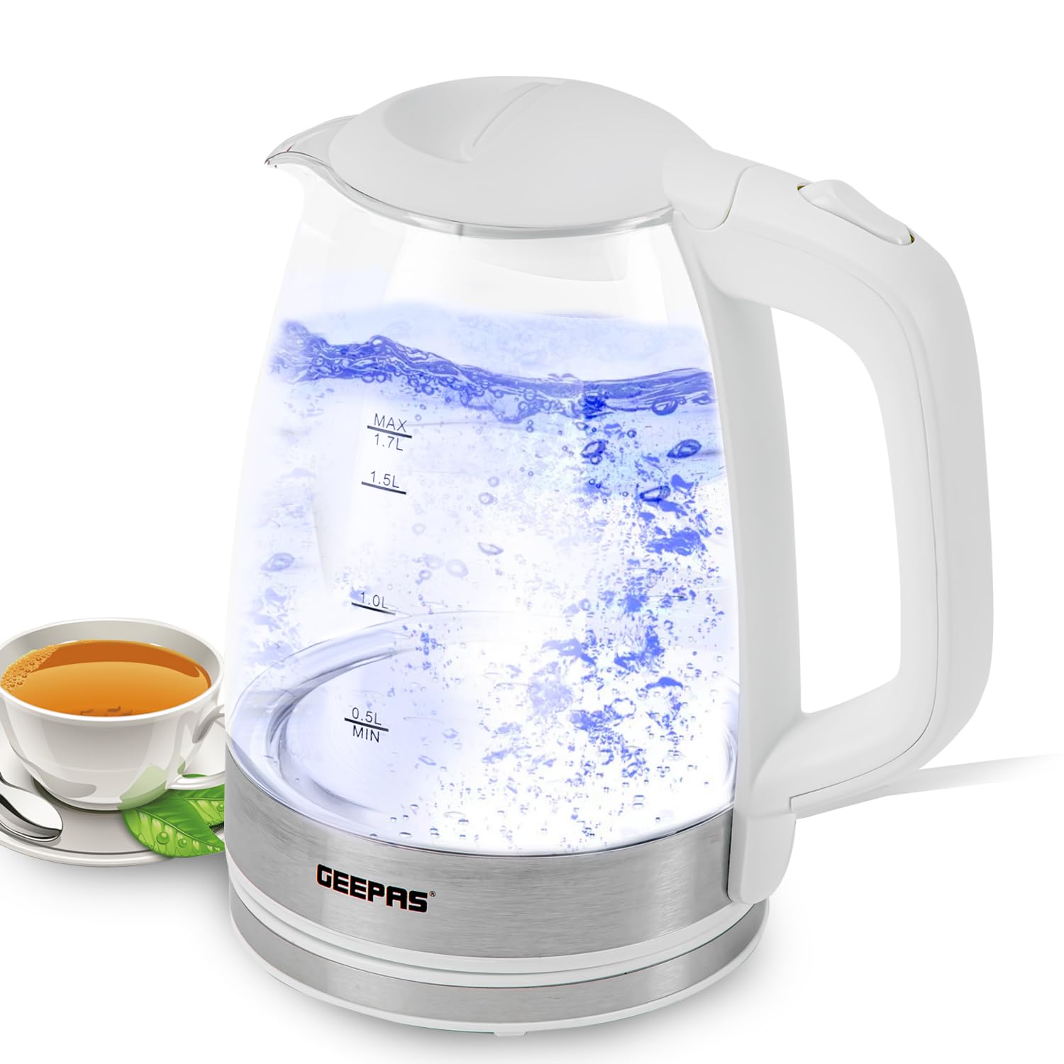 Buy Geepas 1.7L Illuminating Electric Glass Kettle 2200W Cordless