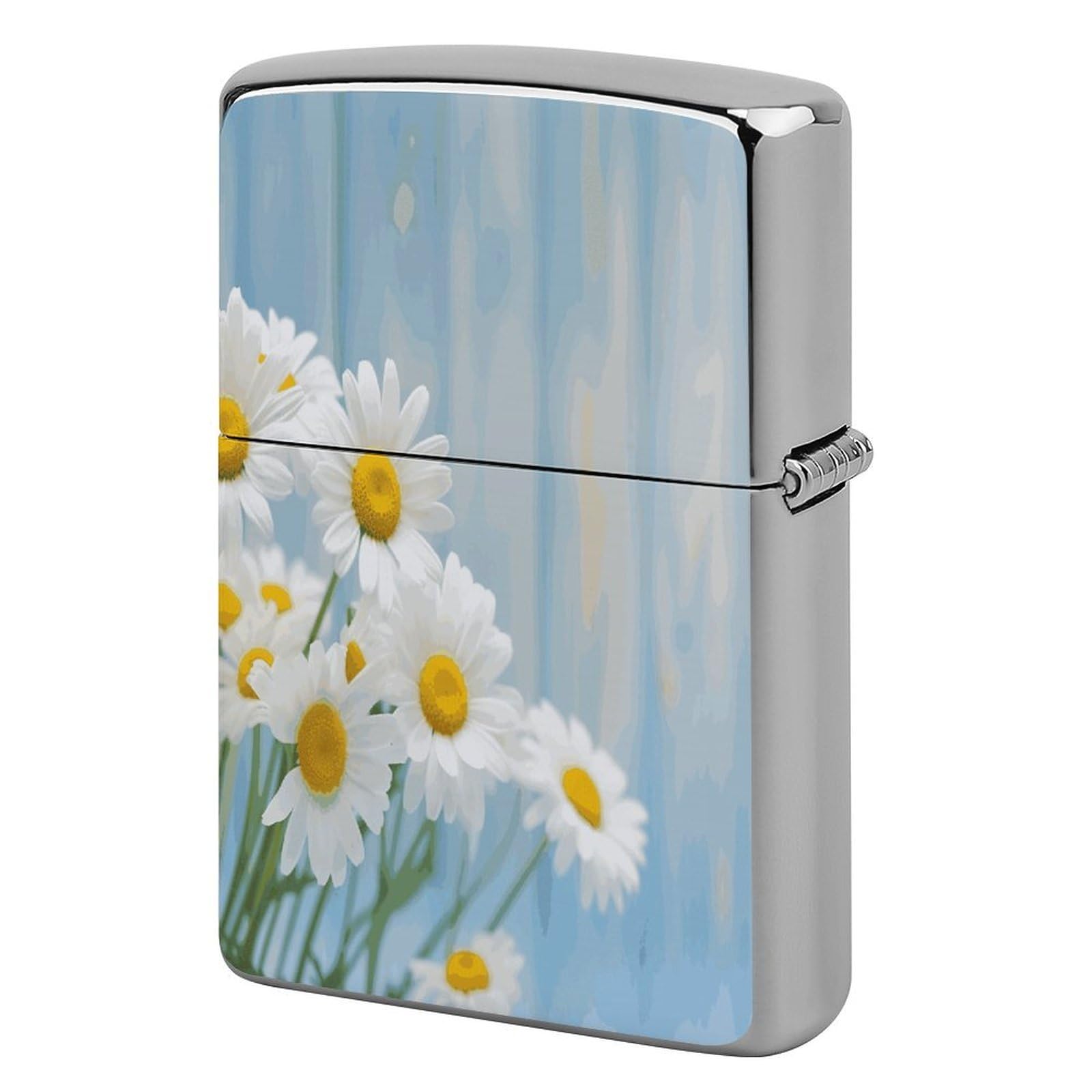 Fodpand Style Elegant Spring Daisy Flowers Metal Lighter Case Cover Lighter Sleeve