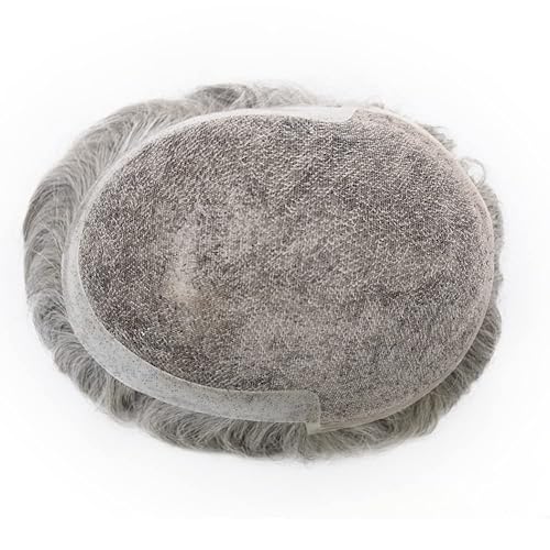 Miniatura 6 de Toupee de encaje suizo de EE. UU. para hombres, nudos blanqueados, línea de cabello natural, transpirable, encaje frontal para hombres, sistema de