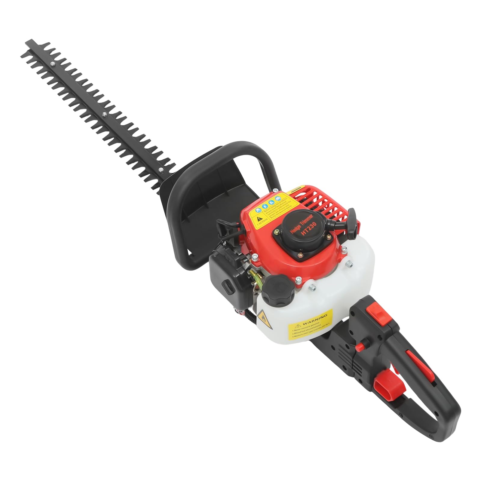 Cortasetos de gasolina, 22,5 CC 1,25 CV, tijeras de podar para setos, cortasetos, mango giratorio, sistema antivibración, embrague centrífugo