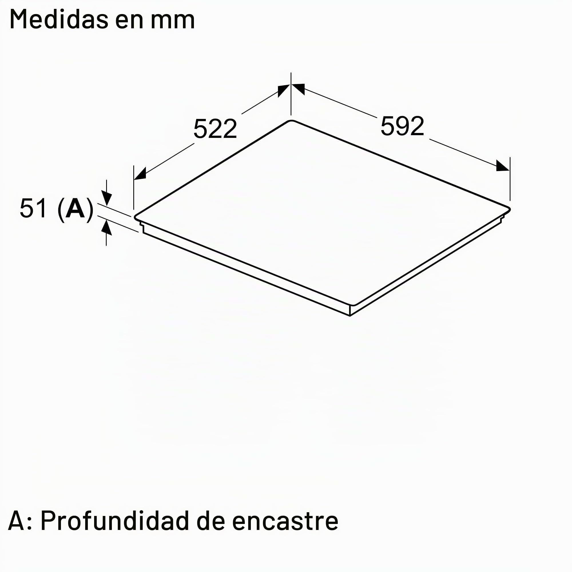 Bosch PIE631HB1E Serie 6 - Placa de inducción, DirectSelect | 60 cm, negro, 4 focos, temporizador con función de parada, tecla "Favoritos", ajuste automático de la campana