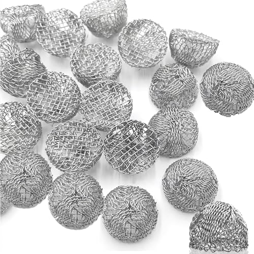 0.67 Inch 50pcs Pipe Screens Filters, 17mm Stainless Steel Metal Bowl Pipe Screen