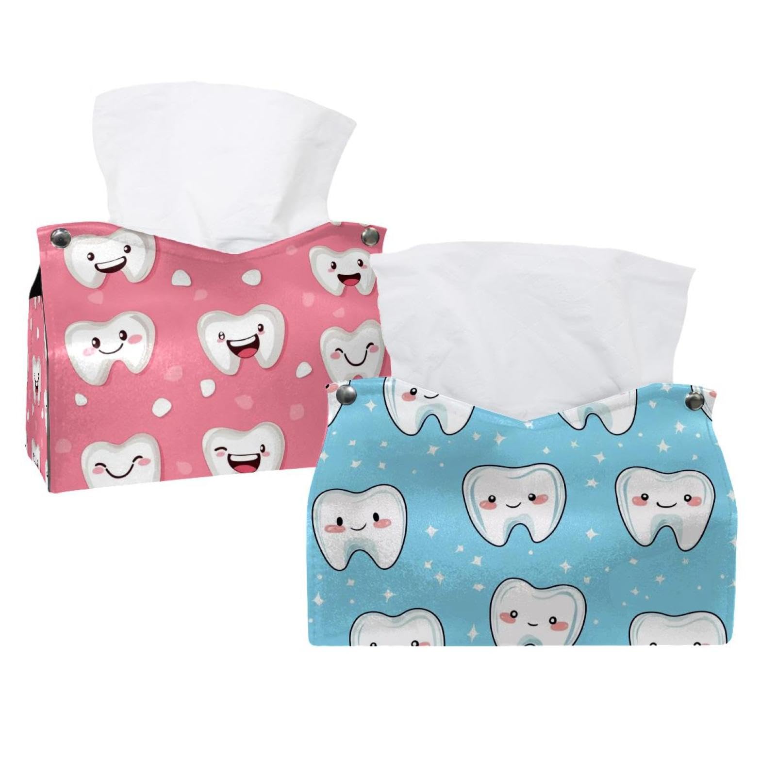 Boîte à mouchoirs en cuir imperméable lot de 2 décoration salle de bain chic