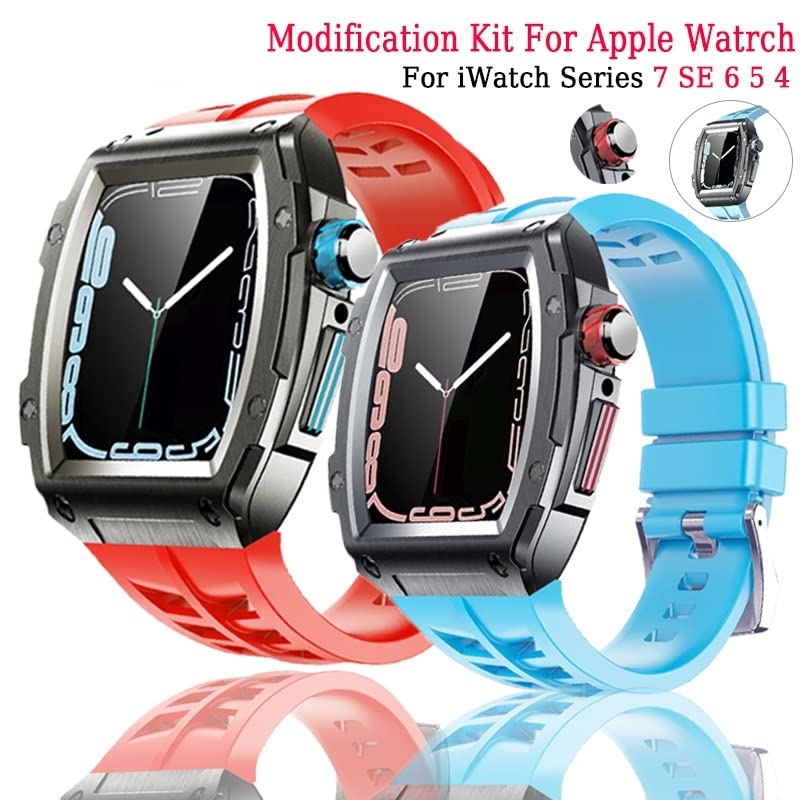 Kit modification Apple Watch acier inoxydable de luxe pour iWatch 7 45mm - 2