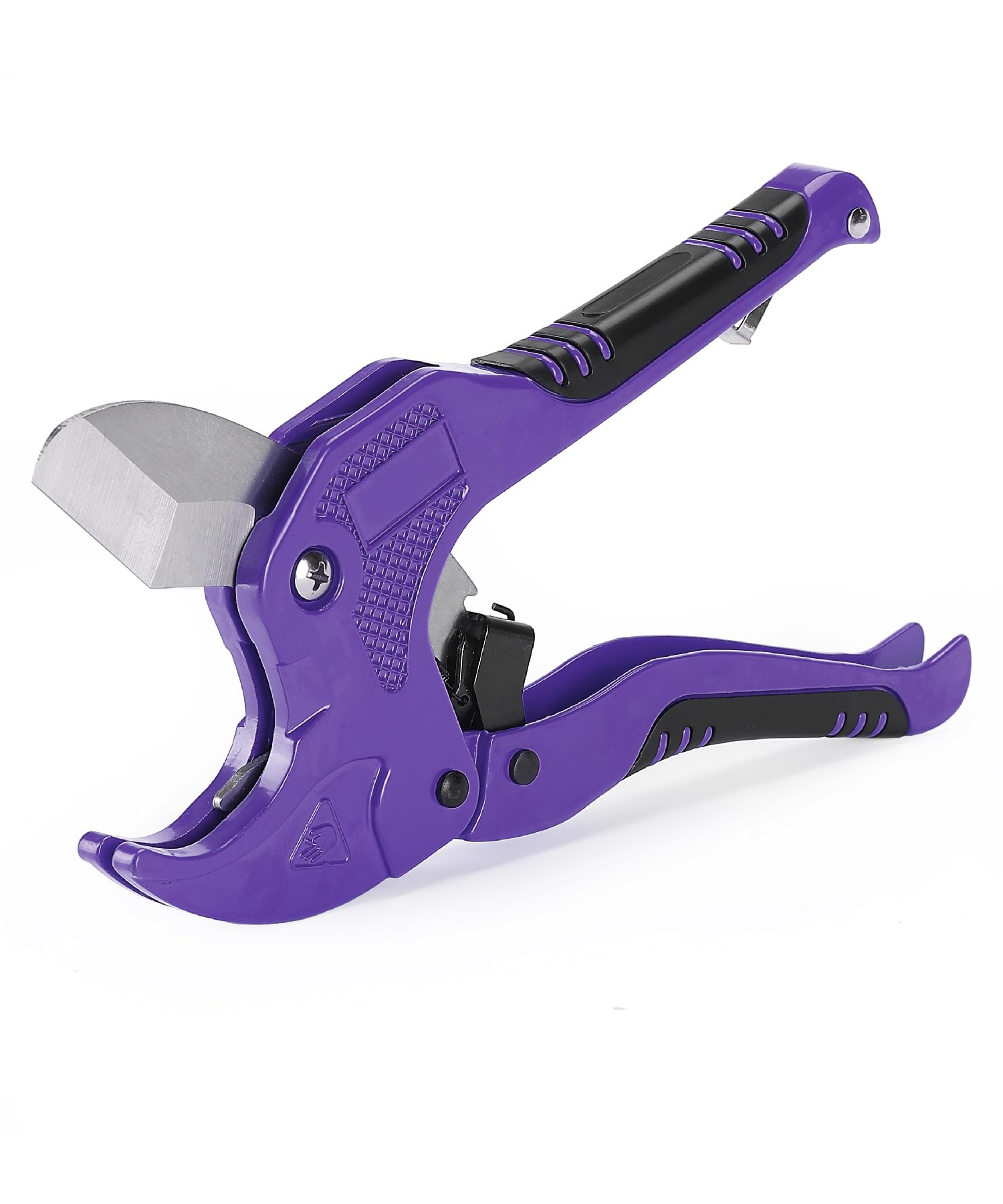 Bates- PVC Pipe Cutter, Cuts up to 1-5/8", Ratchet Pipe Cutter, PEX Cutting Tool for Cutting PEX, PVC, PPR Plastic Hoses and Plumbing Pipes, Purple