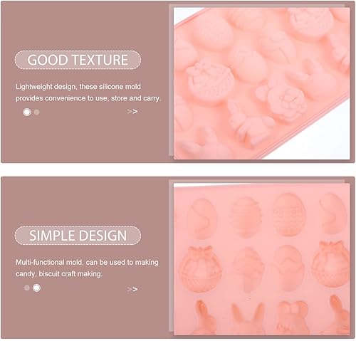 Miniatura 4 de VOSAREA Moldes de silicona para huevos de Pascua, moldes de silicona en forma de conejo 3D, moldes para hornear pasteles de 18 capacidades, moldes