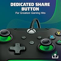 Vista 5 de PDP Wired Xbox Gaming Controller: Gamepad Licensed for Xbox Series X S, Xbox One, Windows PC, Audio Controls, 8ft Cable, 3.5mm jack, Mappable