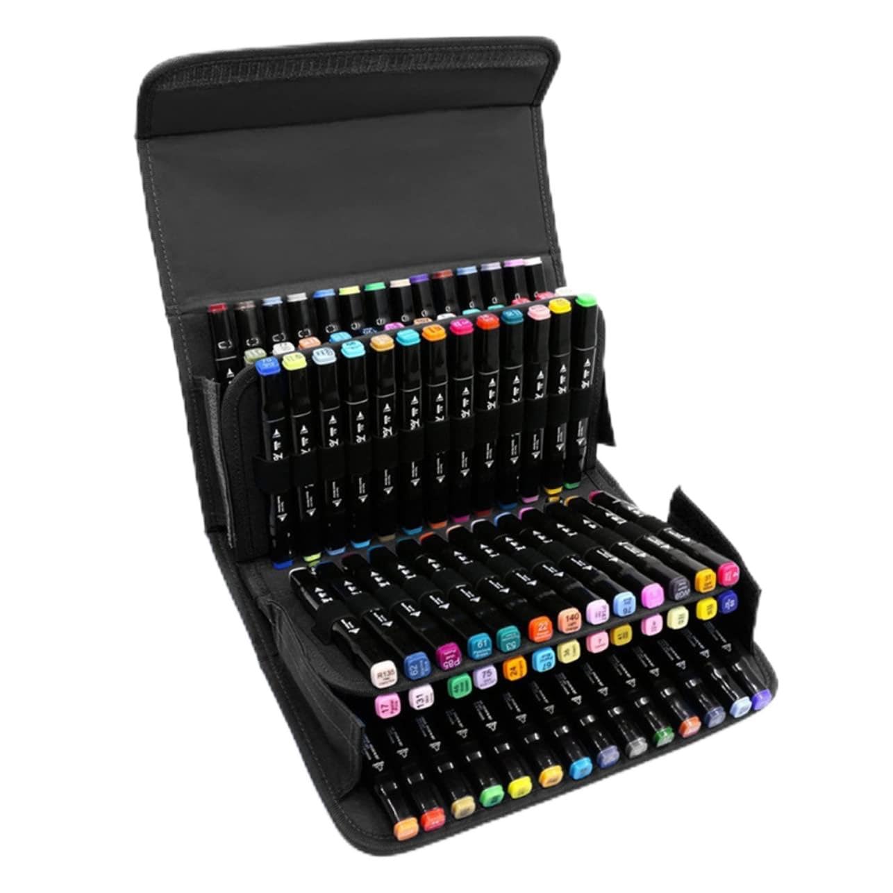 Tofficu Borsa Porta Pennarelli Portatile 80 Scomparti, Astuccio Organizer