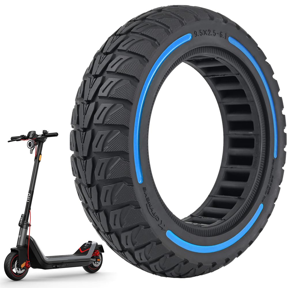 VOLOHAS 9.5 x 2.5-6.1 Solid Rubber Tyres, 9.5 Inch Solid Tyres for NIU KQi3 Sport/Pro/Max Electric Scooter, Front or Rear Replacement Tyres, Solid Tyres, Honeycomb Tyres, Non-Slip Puncture-proof