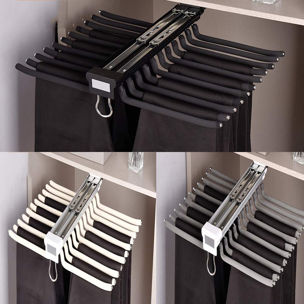 Lot De 2 Porte-pantalons Pliables 6 étages En Acier Inoxydable - Gain De Place Pour Garde-robe, écharpes, Jeans