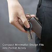 Vista 4 de Alto Monedero hecho a mano de cuero italiano de primera calidad, Caramelo