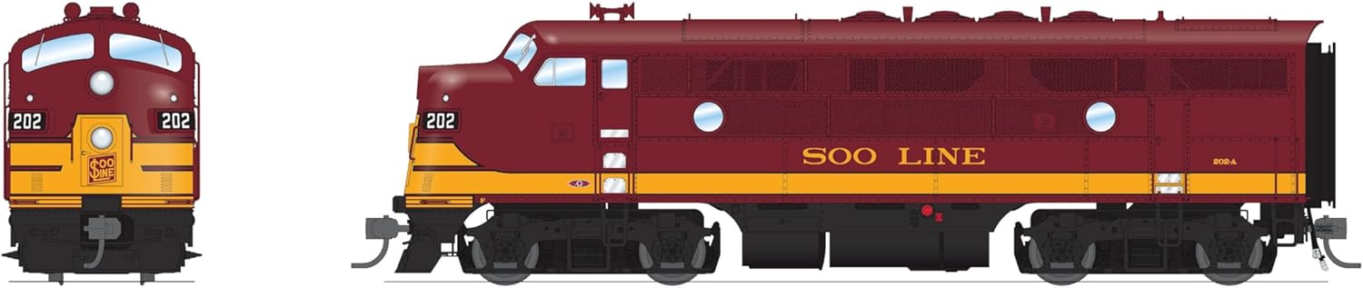 Broadway Limited 8340 EMD F3A, SOO 202A, Maroon & Imitation Gold, No-Sound/DCC-Ready, HO Scale