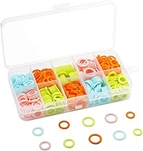 HEALLILY Mesh Ring Marker Stitch Marker Mesh Counter Plastic Knitting Circle with Box for Women (Random Colour) Pack of 120