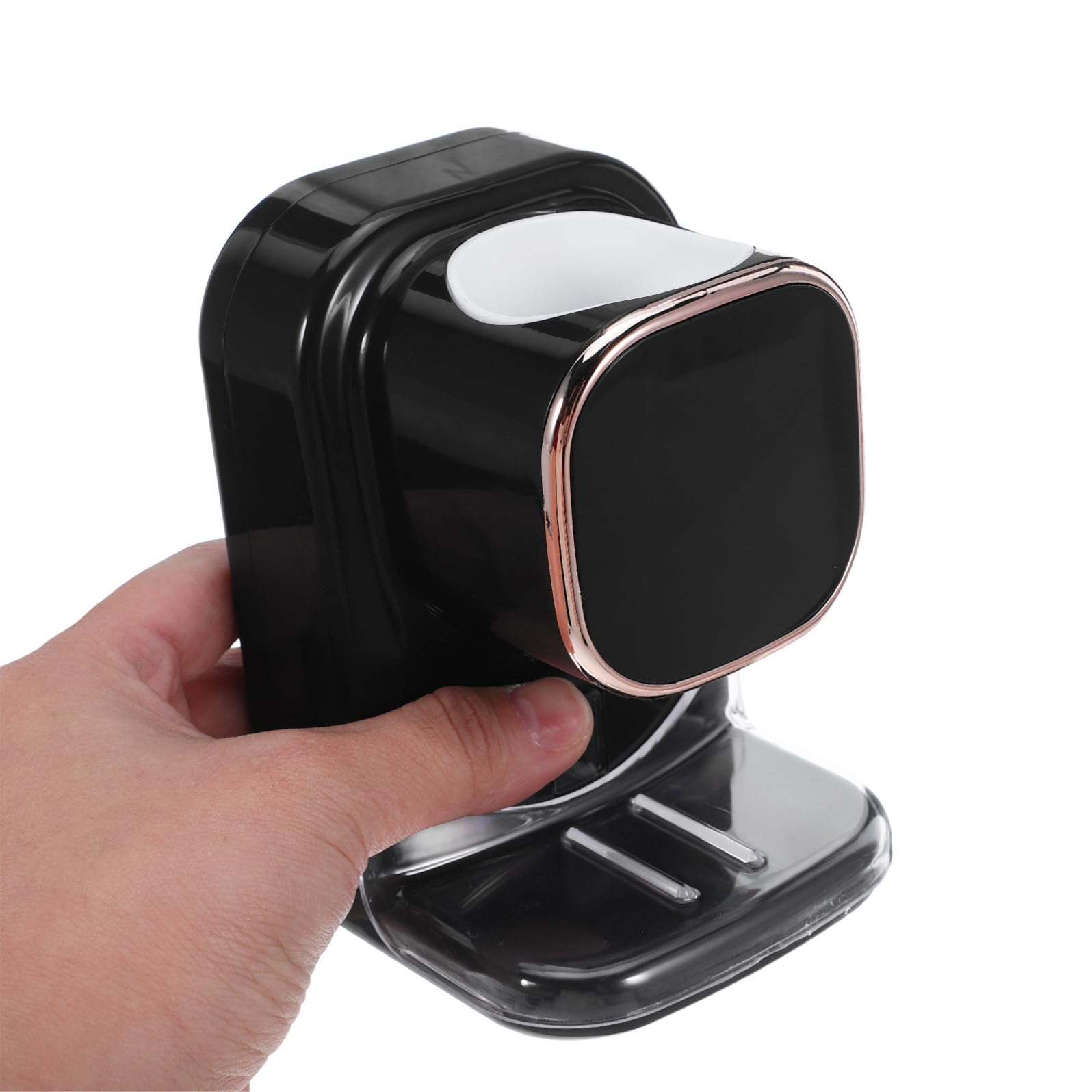 Mikikit Dispenser Automatico di Dentifricio Elettrico Comodo e Ricaricabile Nero in Plastico Montaggio a Parete Cavo USB Adatto per Dentifricio e Detergente Viso