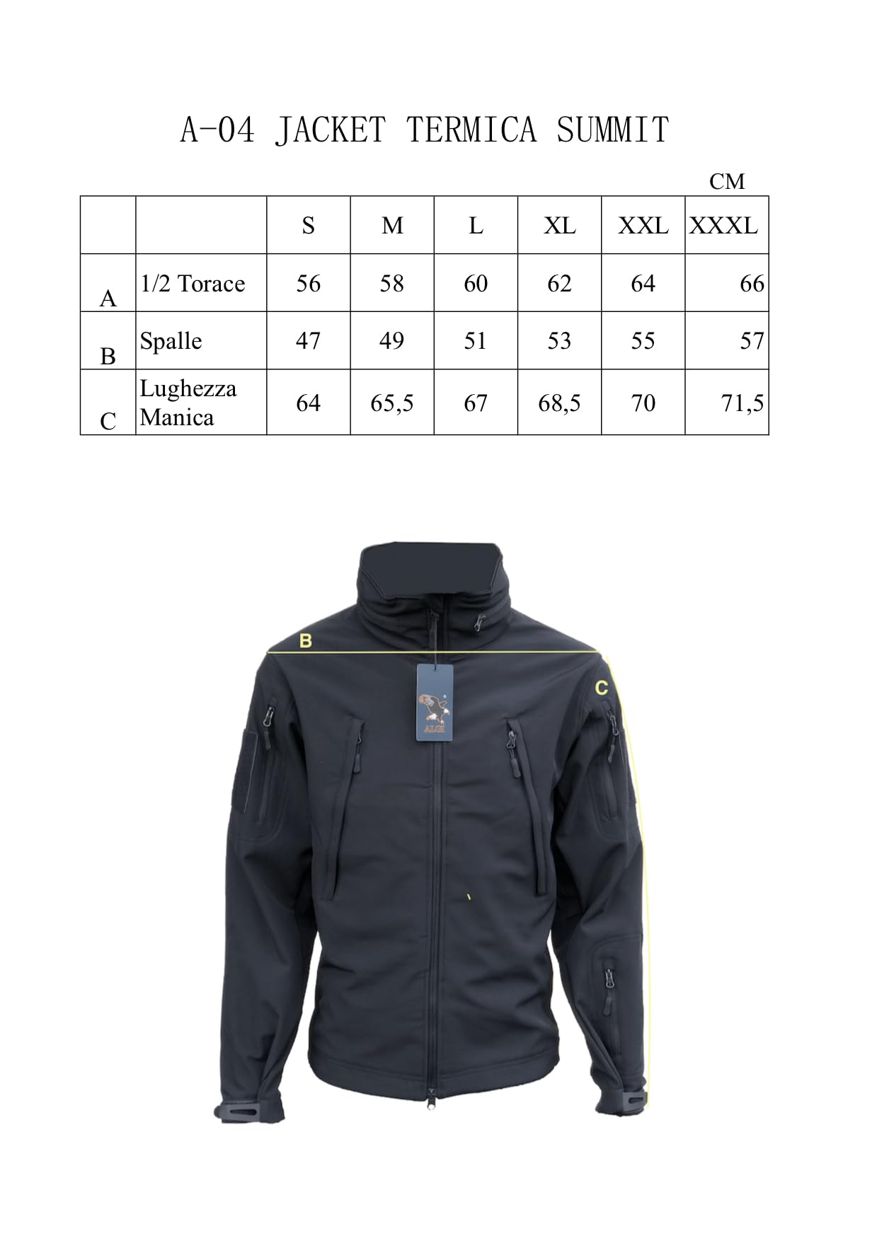 ALGI Giacca Termica Soft Shell con Cappuccio SUMMIT