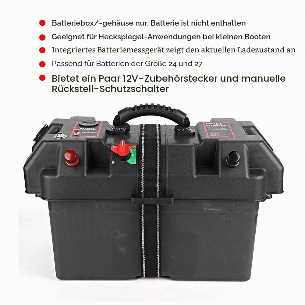 Power Station, Kunststoff Trolling Motorkraftwerk Motor Power Center Station Batteriefach USB und 12V Ladeanschluss