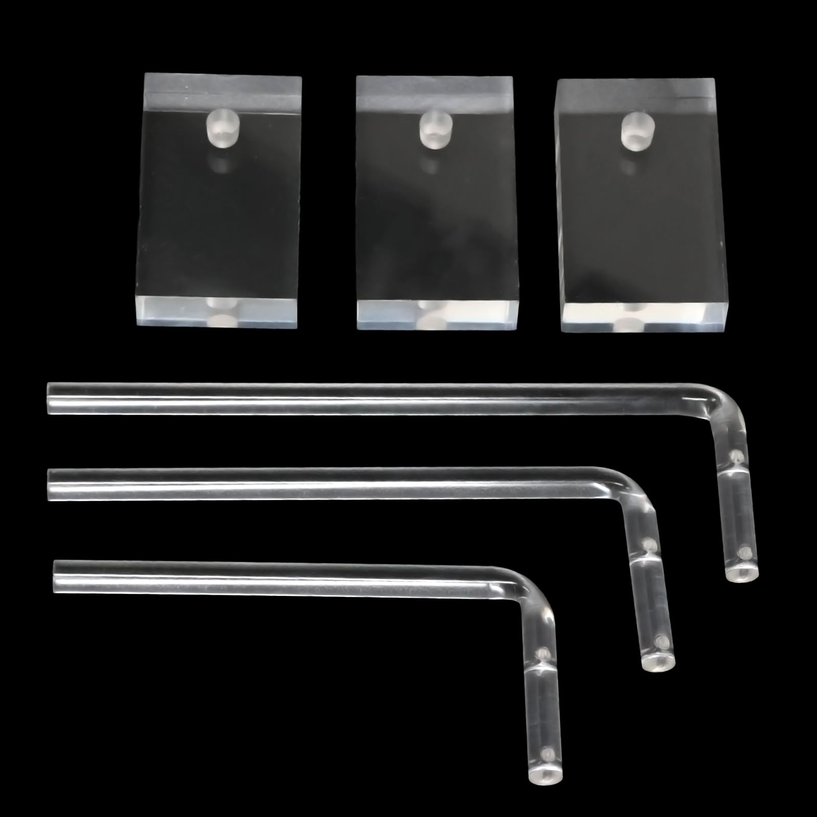 Yueton 3-Pack Clear Acrylic Earring Display Stand - T-Bar Holder Organizer For Dresser Or Store