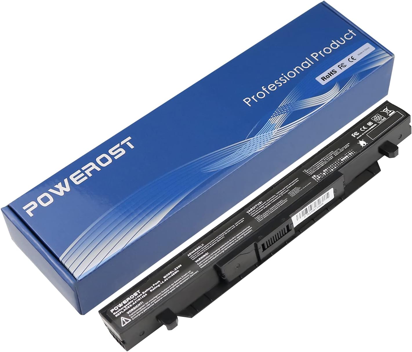 Powerost A41N1424 Laptop Battery for Asus ROG GL552V FX-PRO ZX50 ZX50J ZX50JX ZX50V N552VW GL552VW GL552VW-DH74 DH71 GL552JX GL552J GL552 X50J X555 FZ50 FX50VW FX-Plus Notebook Battery (14.4V/48Wh)