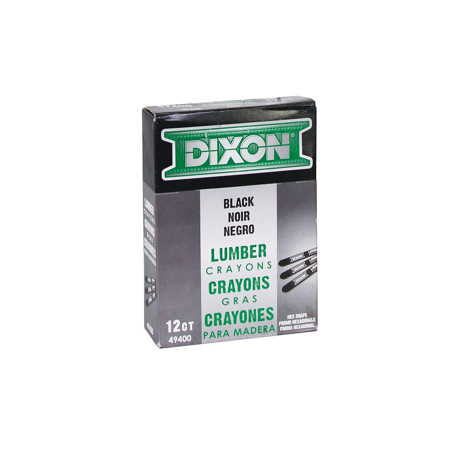 Amazon.com: Dixon Lumber Crayons, Carbon Black, 12/Box (49400