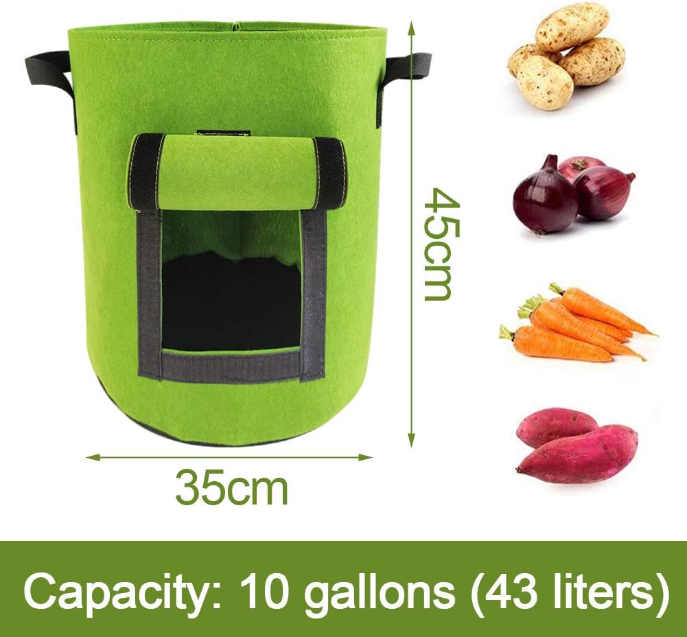 FANDE Potato Planting Bag, 2PCS Vegetable Plant Growing Bag, Plant Planting Container, with Flip Cover and Handle - Image 3
