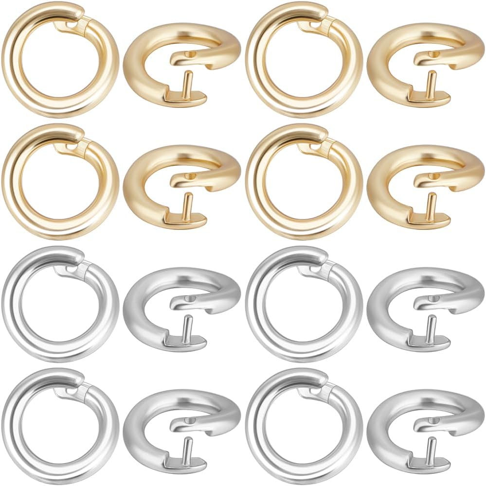 Beebeecraft 1 Box 50Pcs Locking Jump Ring OD 5.5mm ID 3mm 18K Gold & 925 Sterling Silver Plated Round Connector Split Jump Rings Open O Ring for Charms Necklaces Pendants Bracelets Making Jewelry