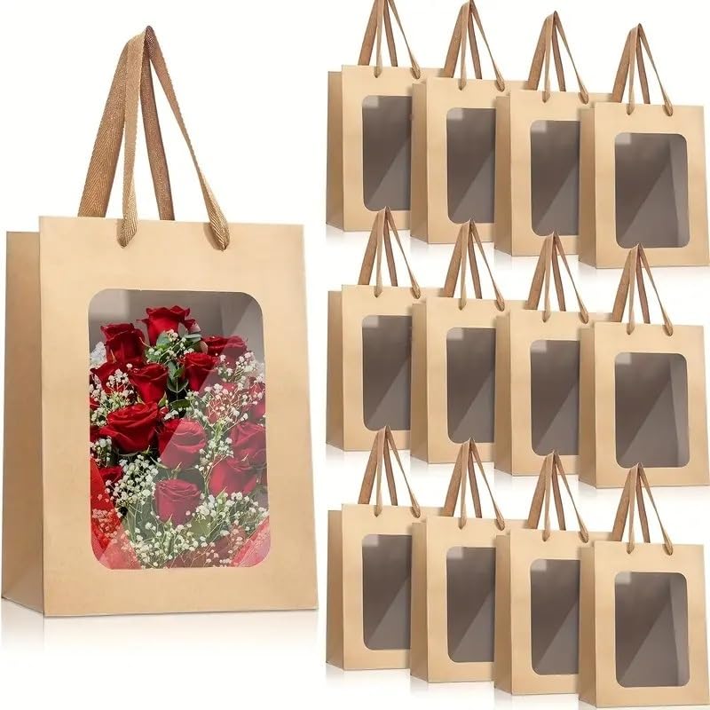 Sacchetti regalo con finestra da 5/10 pezzi bianchi/neri