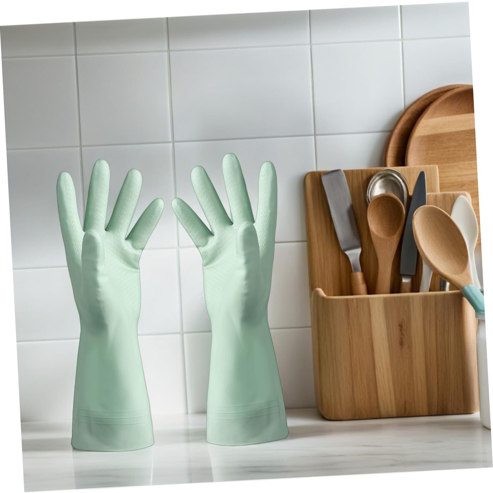 PLAFOPE 6 Paia Guanti da Cucina Impermeabili in PVC da Riutilizzabili Antiscivolo per Lavaggio Piatti Pulizia Casa Lavanderia e Giardinaggio Guanti Resistenti e Versatili in Colori