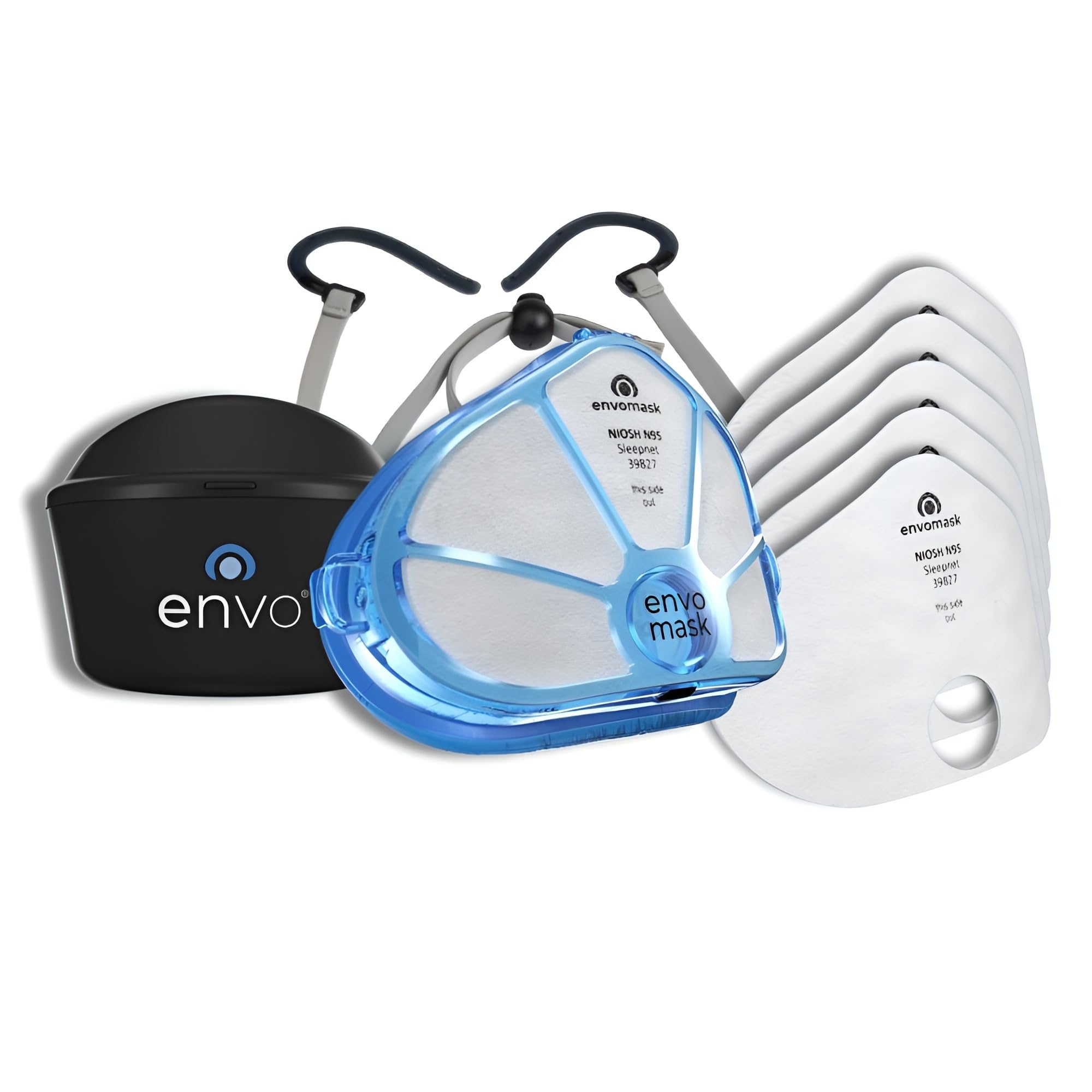 Envo Mask N95 Respirator Kit, Includes Headgear, 5 Individually Packaged Filters, Storage Case