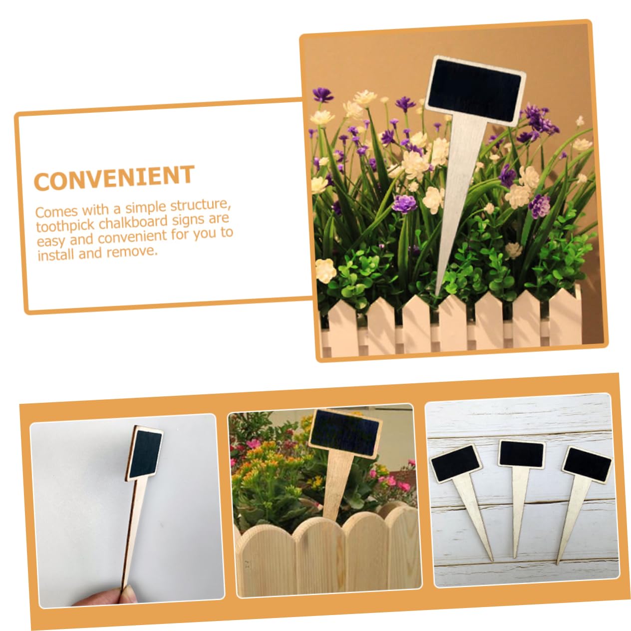 TOYANDONA 4 Ensembles Étiquettes Ardoise Pour Plantes Panneaux Décoratifs Pratiques Idéaux Pour Événements 18 Pièces * 4