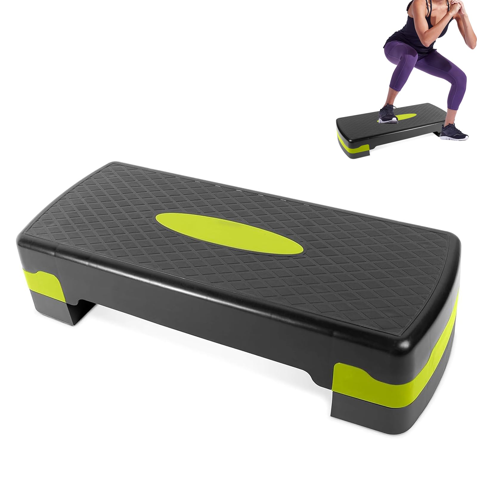 Trapunta per casa, altezza regolabile (10 – 15 cm) stepper fitness, aerobica stepper con fasce di resistenza, per casa, palestra, ufficio, allenamento di forza, yoga e cardio