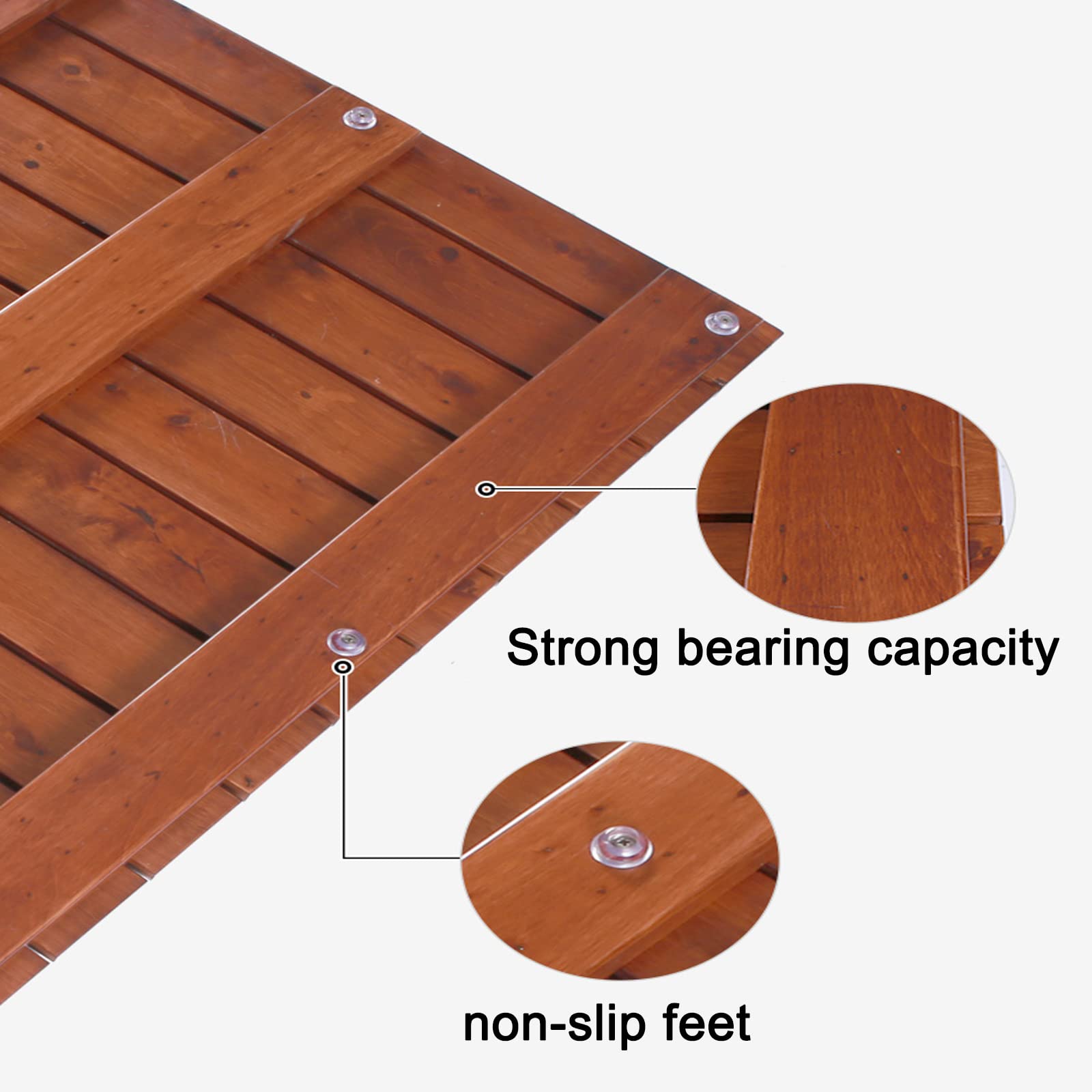 Tappeto Doccia in Legno di Lusso,Pedana per Doccia Naturale,Grata Doccia Legno Ecologico,Tappeto Antiscivolo Doccia,Pedana in Legno Rettangolare,per Pavimento del Bagno (85x50cm/33x20in)