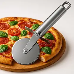 Cortador de Pizza em Aço Inox 21,5 cm - Com Alça para Pendurar Super Prático