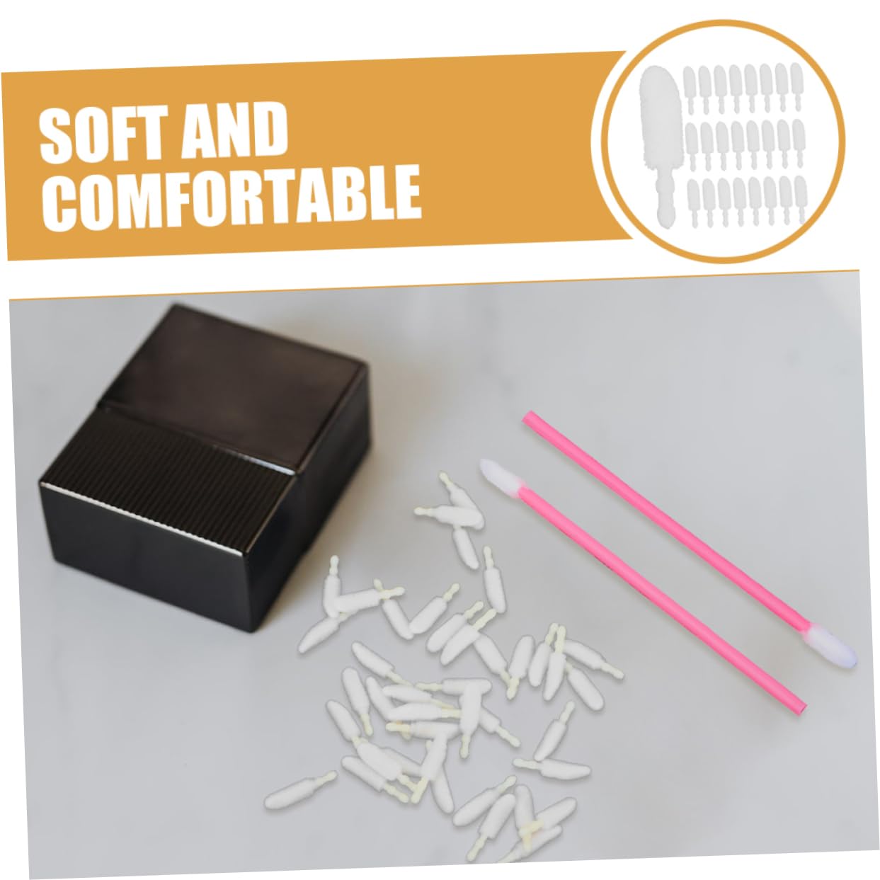 FRCOLOR 500pcs Disposable Lip Brush Heads Replacement Flocking Lipstick Brush for Lipstick Lip Gloss Makeup Applicator