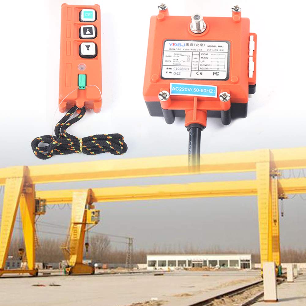 Mini control remoto inalámbrico de grúa emisor y receptor para equipo de elevación eléctrico industrial, grúa de puente IP65 clase de protección, emisor receptor, alcance de 100 m - Manual en alemán
