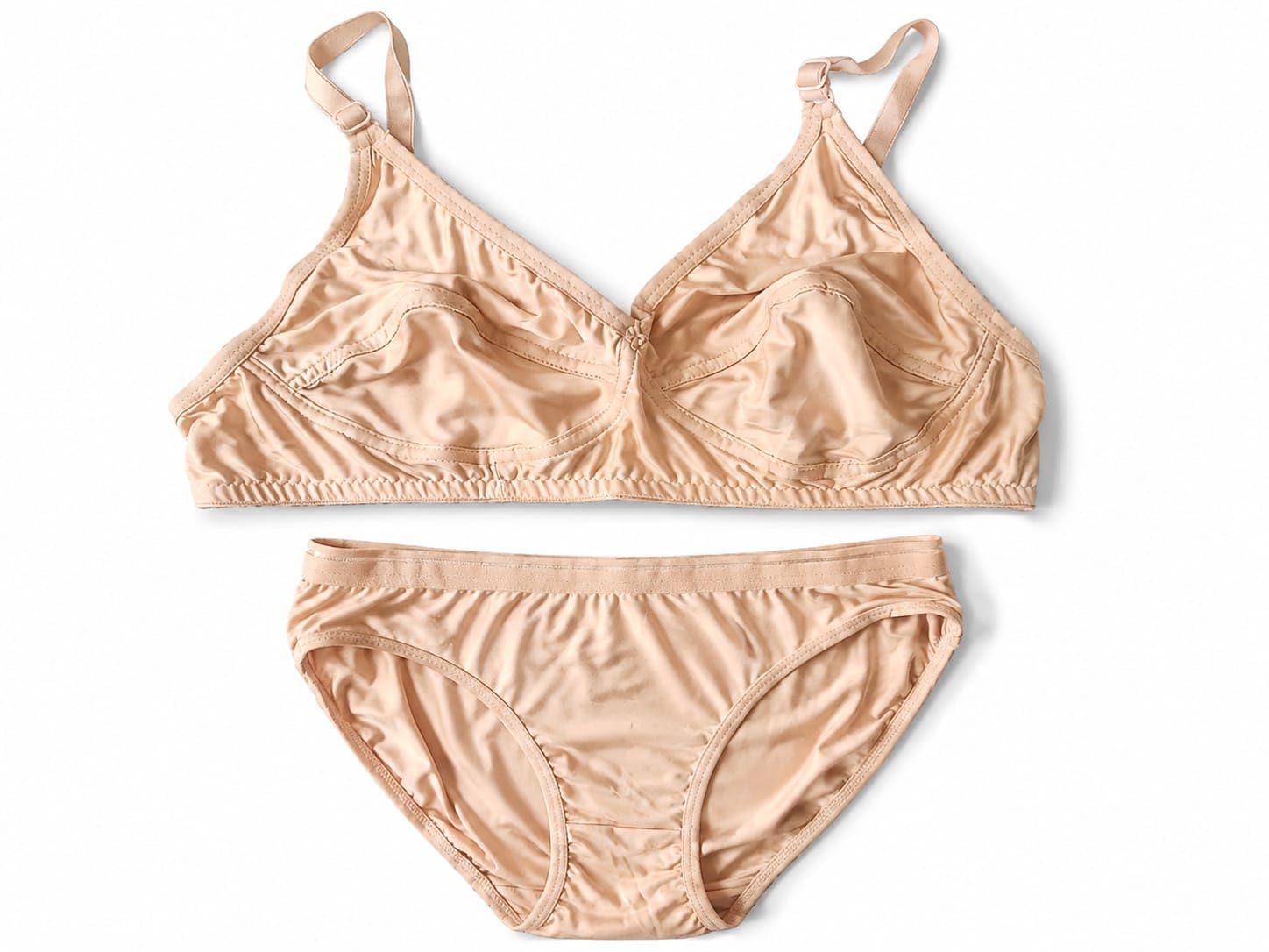 Women's Non-Padded Non-Wired Cotton Lingerie Set | Comfortable Full Coverage Bra & Matching Panty Combo-picture-24