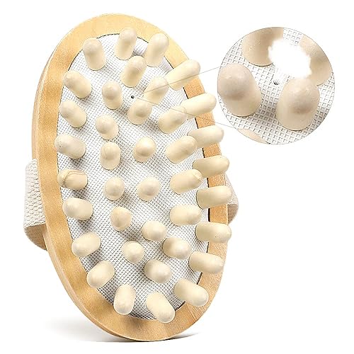 Miniatura 5 de ZEPOHCK Cepillo de masaje corporal de madera natural, masajeador de mano, reducción de celulitis, cepillo de masaje de drenaje linfático, masajeador