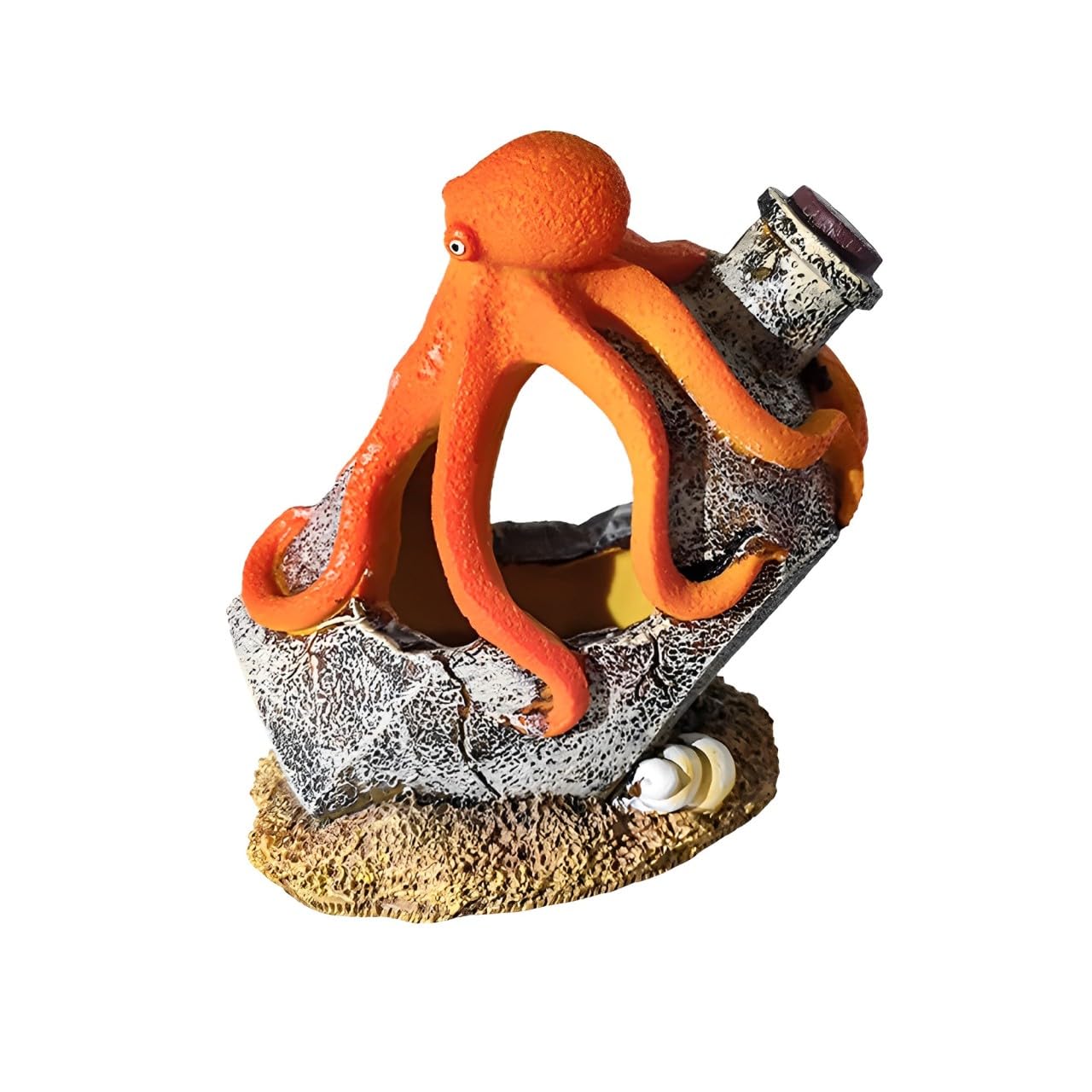 Generic Aquarium Landscaping Octopus Decoration, Fish Tank Decor Ornament, Realistic Octopus Resin Crafted for Shrimp Crab to Rest/Breed/Hiding Caves Hideout (Grey), Gray