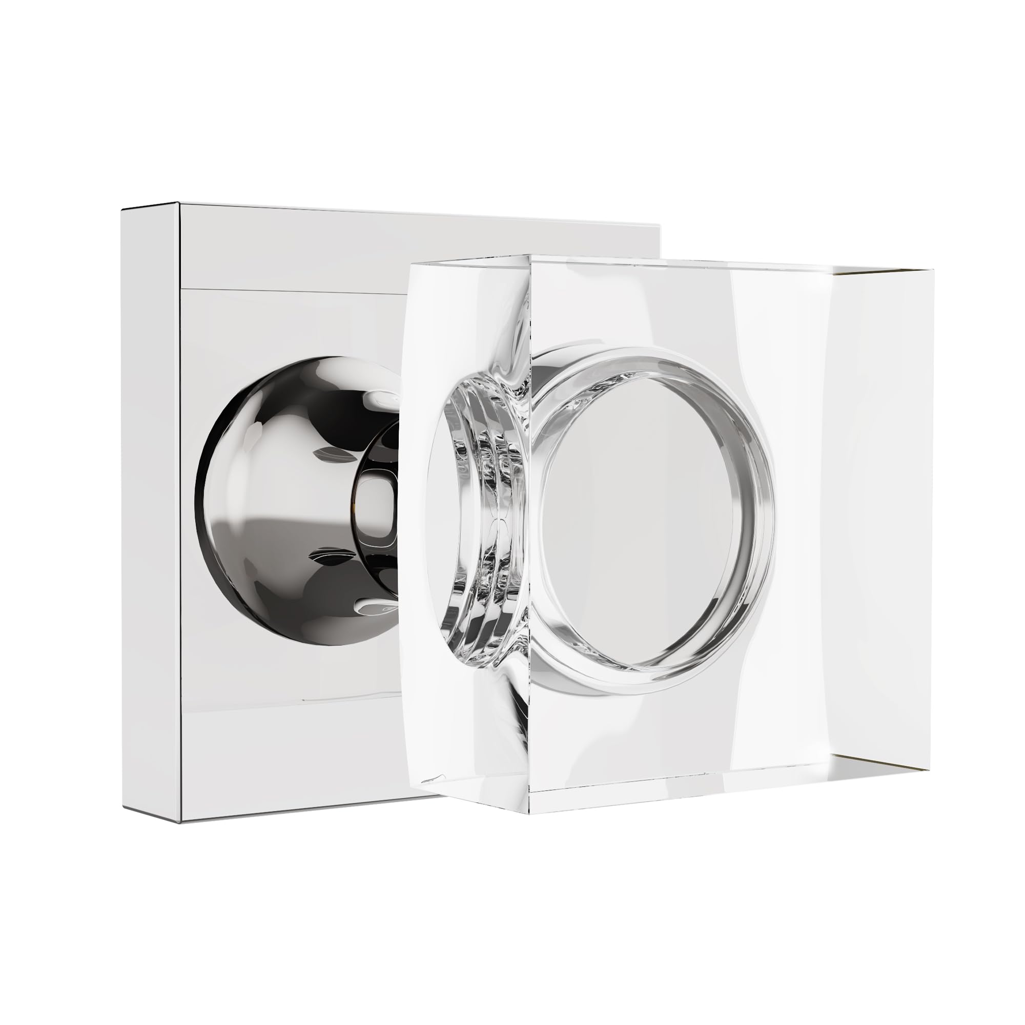 Brushed Gold Door Knobs - Crystal & Modern Design -24