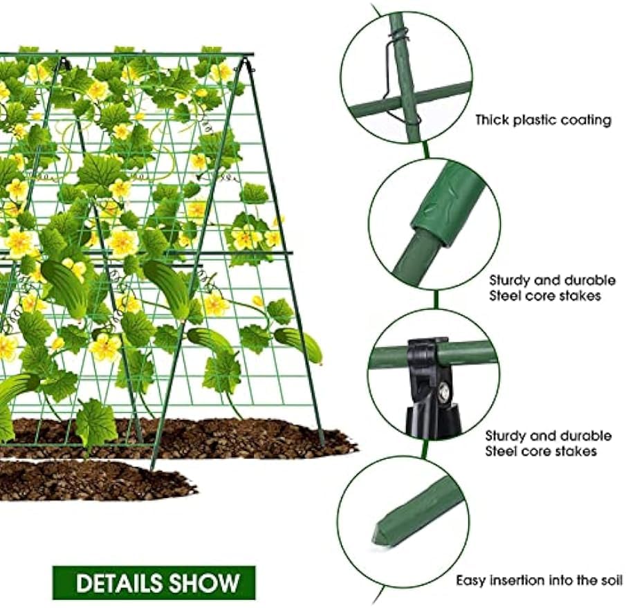 Traliccio Da Giardino Per Piante Rampicanti – Supporto Per Cetrioli, Gabbie E Viticci, Struttura Ad A Regolabile, Resistente E Senza Attrezzi