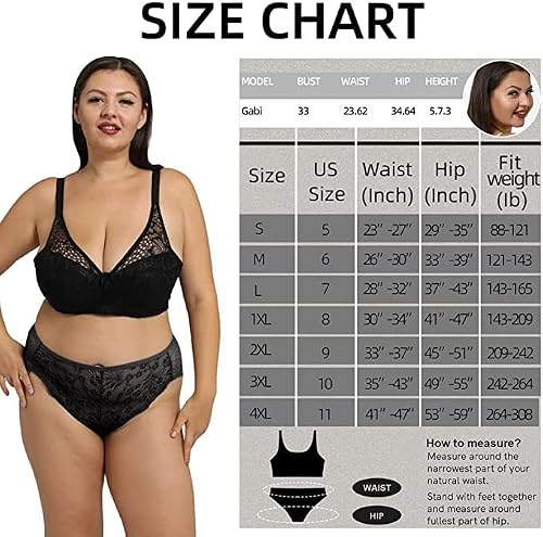 Cinvik Seamless Lace Brief Panties For Women High Waisted Cheeky High Cut No Show Lace Underwear, 6 Packs Size 4Xl #TOP5